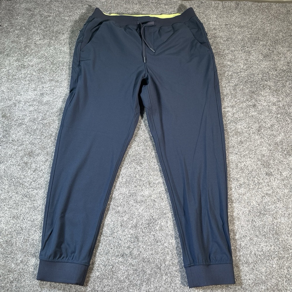 Birddogs Joggers Men's XXL Navy Blue Lined Stretch Performance Zip Athletic